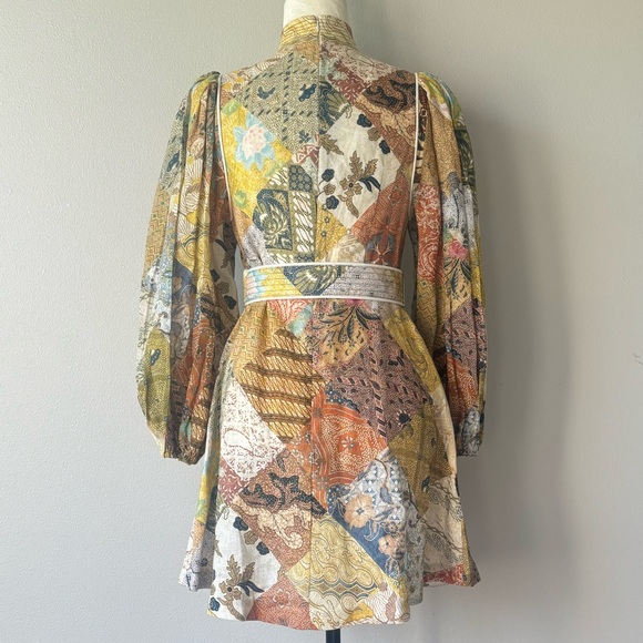 Zimmermann Multicolor Patchwork Mini Dress - Picture 4 of 6